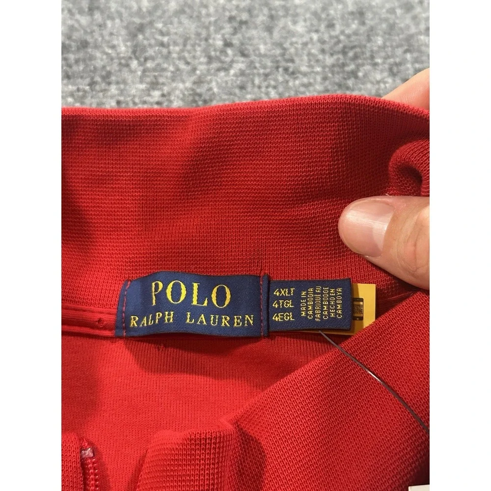 Polo Ralph Lauren 4XLT Tall Men's Double Knit Track Jacket Red Navy $168 New